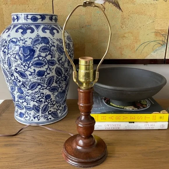 Vintage Solid Wood Table Lamp - Picture 2 of 2